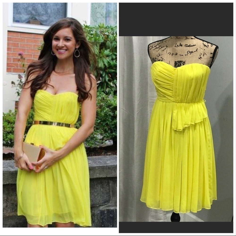 MNG formal draped yellow dress size XXS